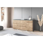 P & B KOMODA, antracit, barva kostanjevega hrasta