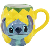 DISNEY Disney, Skodelica 325 ml 3D Stitch v darilni škatli Kolekcija Ananas, Rumena, (5000071310)