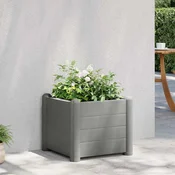 Vidaxl Visoka greda PP kamnito siva 43x43x35 cm