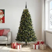 Umjetno božično drevo z okrasnimi kroglami 210 cm 300 LED