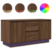 Vidaxl TV omarica z LED lučkami rjavi hrast 100x41x50 cm