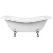 Casa Padrino Art Nouveau bathtub white/silver 188 cm - Freestanding retro style bathtub