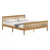 eoshop Dvoposteljna postelja TORINO 180x200 cm, masivni bor, voskana, letveno dno