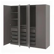 PAX/FORSAND Garderobni sestav, temno siva/temno siva, 200x60x201 cm