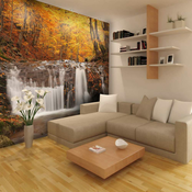 Foto tapeta - Autumn landscape : waterfall in forest 350x270