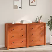 Kreveta 2 pcs Vosak Smeda 140 x 35 x 80 cm Masivna borovina