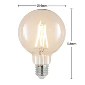 Arcchio LED-žarnica G95 E27, 8 W, 2700 K, žarilna nitka, brez težav z zatemnjevanjem - Steklo