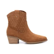 Xti za ženske. 14388502-CAMEL Usnjeni gležnjarji 143885 rjavi (37), Rjava, 5 do 8 cm, Zip, Priložnostno