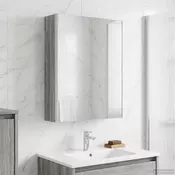 vidaXL Kopalniška ogledalna omara Siva Sonoma 53,5 x 15,5 x 70 cm