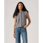 Levis for woman. 0038D-0001 Braided knitted waistcoat Ines grey (L), Casual, Polyamide