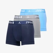Bokserji Jordan Mens Flight Cotton Trunk 3-Pack University Blue S