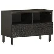 Vidaxl TV omarica črna 70x33x46 cm trden mangov les