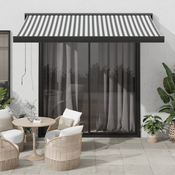 vidaXL Zložljiva tenda antracit in bela 3,5x2,5 m tkanina in aluminij