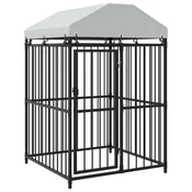 Vidaxl Zunanji pasji boks s streho 120x120x150 cm