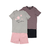 Set of two girls pajamas in blue and pink name it Stars - unisex