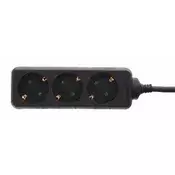 WELL Network Splitter 3-putni 1,5 m, crni EXTS-3S1.5M/BK-WL