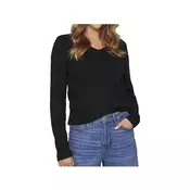Vila Pull Col en V Confort Quotidien Noir Črna