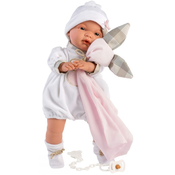 Lutka-beba Llorens - S odjecom s medvjedom jastukom, 38 cm