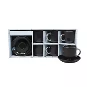 Sigma Set šoljica za kafu sa tacnama RXG-N250591D, 6 komada, 140 ml, Crni