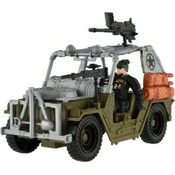 Vojno terensko vozilo s vojnikom, plastično s dodacima za slobodno trčanje, zeleno,