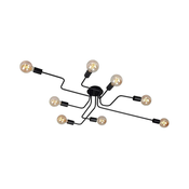 Briloner 2888-085 - Površinski montiran plafonski luster FARETTO 8xE27/60W/230V crni