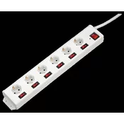 Hama Socket Line 6+1 XL single switchable white