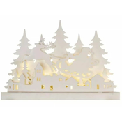 EMOS 12 LED drvena dekoracija, božicno selo, 31 cm