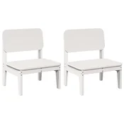 Vidaxl Vrtni stoli 2 kosa Bela 60x52,5x72 cm Masivni les borovega lesa