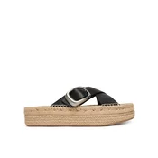 Espadrile Calvin Klein Flatf Espadrill Cross Lth Hdw HW0HW02892 Črna