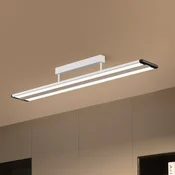 Prios Yuela LED stropna svetilka, DALI, 120 cm, srebrna - Študija/pisarna - Sodobni - srebrna (RAL 9016), bela - Kovina