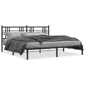 Vidaxl Kovinski posteljni okvir z vzglavjem črn 183x213 cm