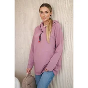 Tunic with zipper on hood Oversize dark pink