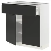 METOD / MAXIMERA Podni element s fiokom/2 vrata, bela/Upplöv boja antracita, mat, 80x37 cm