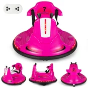 Northix 6V Bumper Car za otroke z 360° rotacijo, glasbo in LED lučmi – Roza