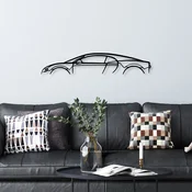 Opviq Zidna dekoracija Bugatti Veyron Silhouette, 70x13 cm, 1.5 mm, Crna