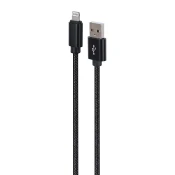 Gembird Gembird CCDB-mUSB2B-AMLM-6 črni bombažni 8-pinski kabel z kovinskimi priključki, dolžina 1,8 m, USB 2.0