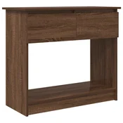 Vidaxl Konzolna mizica s predali rjavi hrast 85,5x38,5x74,5 cm