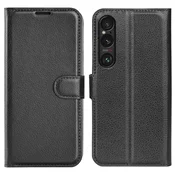Etui Litchi za Sony Xperia 1 VII - črn