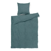 Zelena/modra enojna posteljnina iz krepa 140x200 cm Bak&Bolge – JUNA