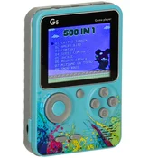 WOWO Retro prenosna igralna konzola s 500 igrami in 3 zaslonom modra
