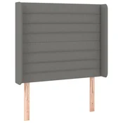 vidaXL vidaXL LED posteljno vzglavje temno sivo 93x16x118/128 cm blago, (20953515)