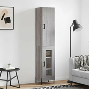 Vidaxl Visoka omara siva sonoma 34,5x34x180 cm inženirski les