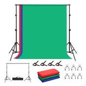 Puluz 2x2m nosilec ozadja s 3 tkaninami ozadij