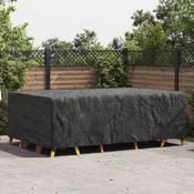 vidaXL Prevleka za zunanje pohištvo Črna 300 x 200 x 90 cm 210D