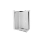 Mexen Omega drsna tuš kabina 150 x 80 cm, prozorna, črna - 825-150-080-70-00