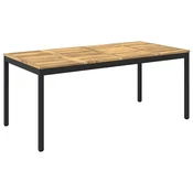 vidaXL Vrtnna jedilna miza Bela in črna 147 x 88,5 x 75 cm