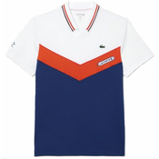 Muški teniski polo Lacoste Tennis x Daniil Medvedev Seamless Effect Polo Shirt - navy blue/orange/white