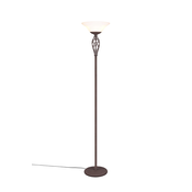 Temno rjava stoječa svetilka s steklenim senčilom (višina 180 cm) Rustica – Trio