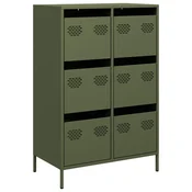 Vidaxl Visoka omara olivno zelena 68x39x101,5 cm jeklo