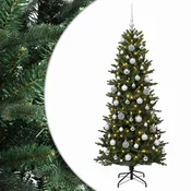 Vidaxl Umetna božična jelka z bučko 210 cm 300 LED Toplo bela